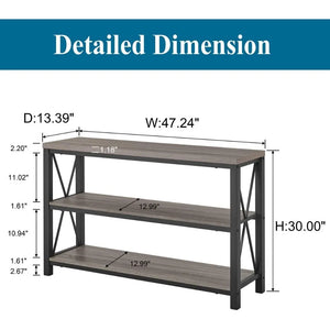 3 Tier Wood Shelves table