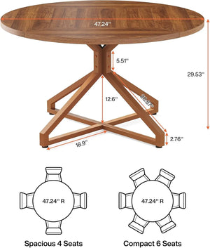 Dining Room Table with Metal Pedestal Base