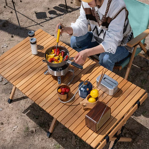 Roll up camping table