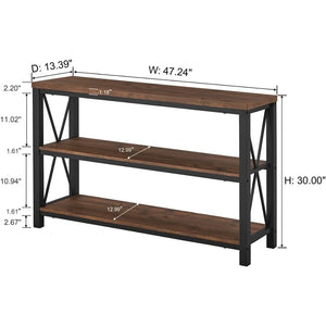 3 Tier Wood Shelves table