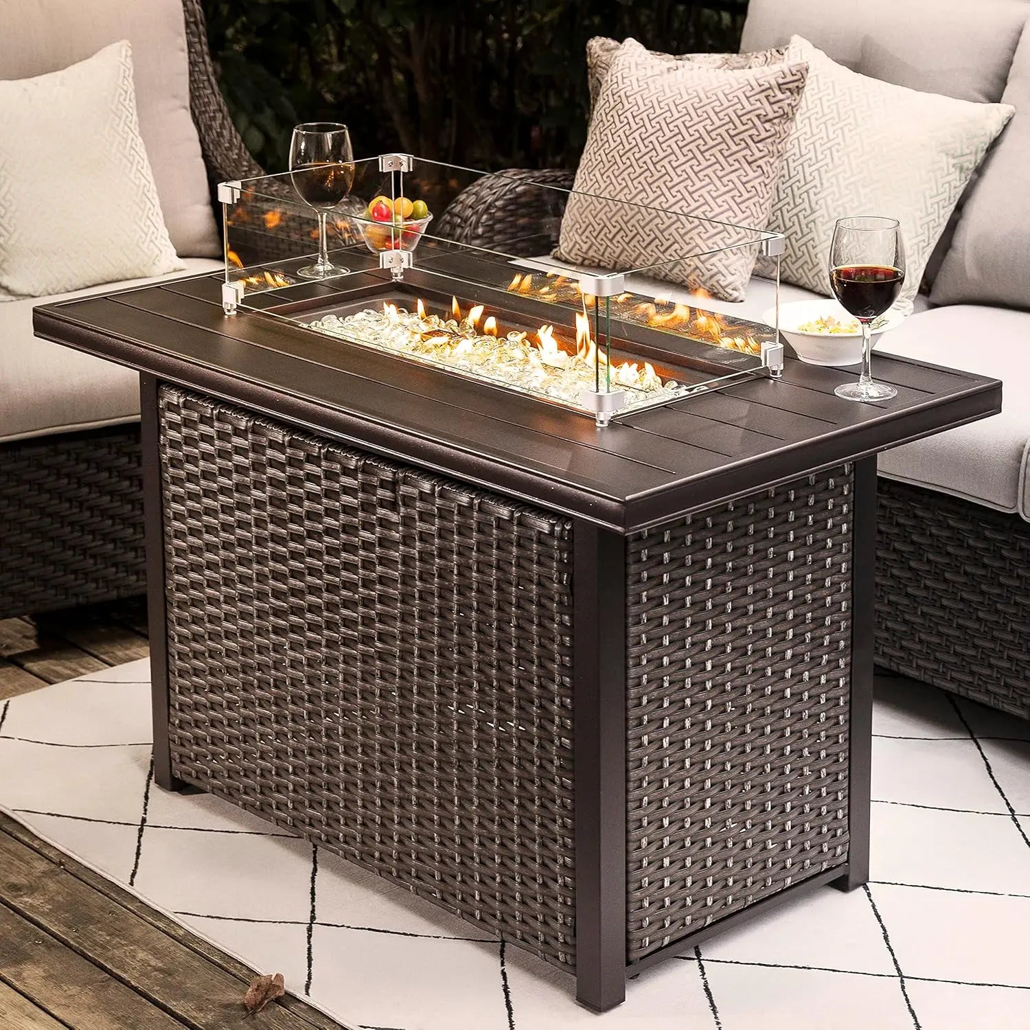 Outdoor 43-Inch 50,000 BTU Propane Fire Pit Table