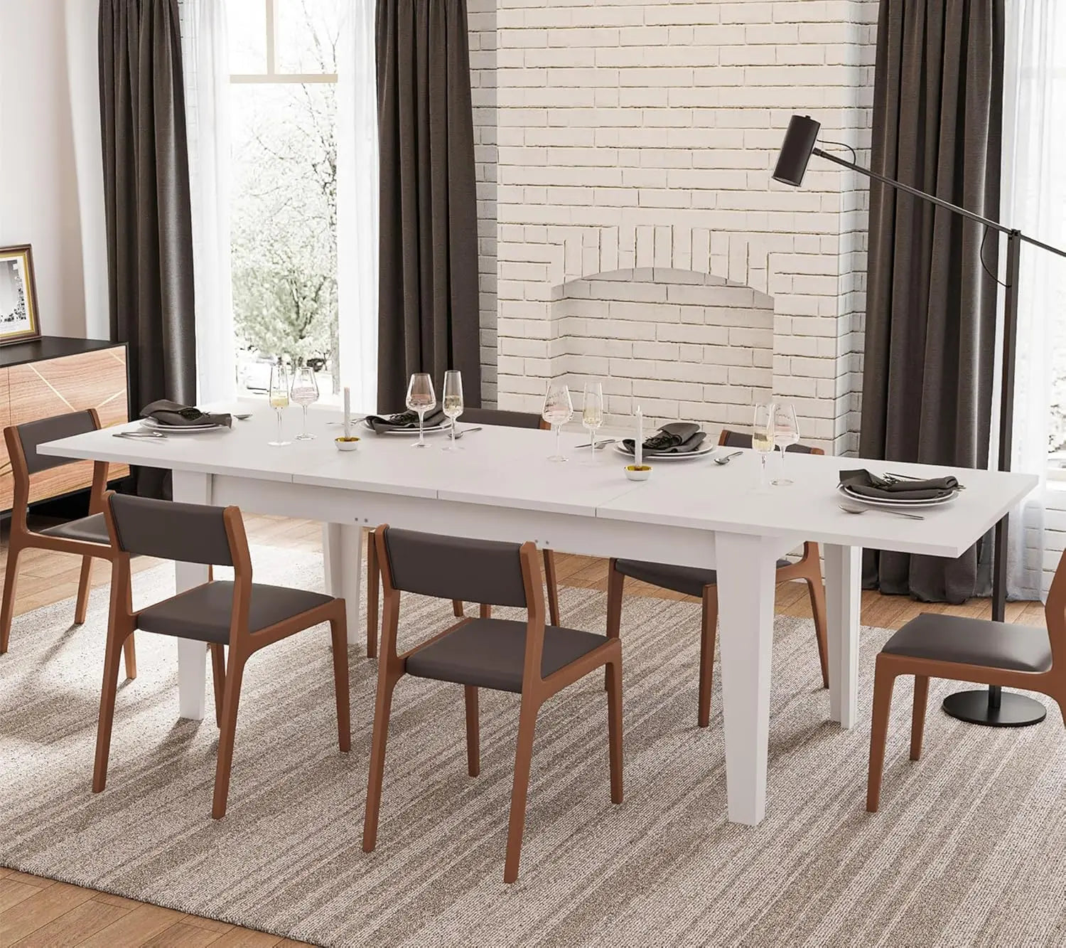 Rectangular Expandable Dining Tables for 6 8 10 12 People