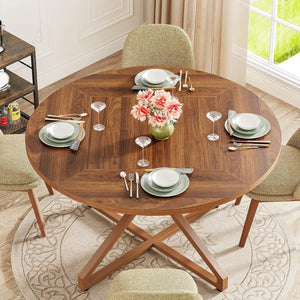 Dining Room Table with Metal Pedestal Base