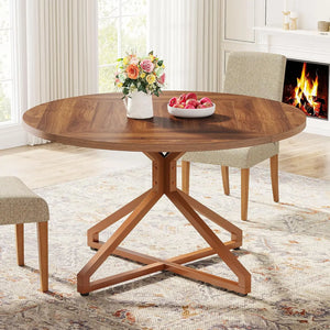 Dining Room Table with Metal Pedestal Base
