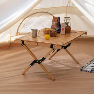 Roll up camping table