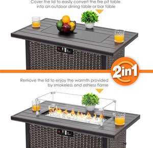 Outdoor 43-Inch 50,000 BTU Propane Fire Pit Table